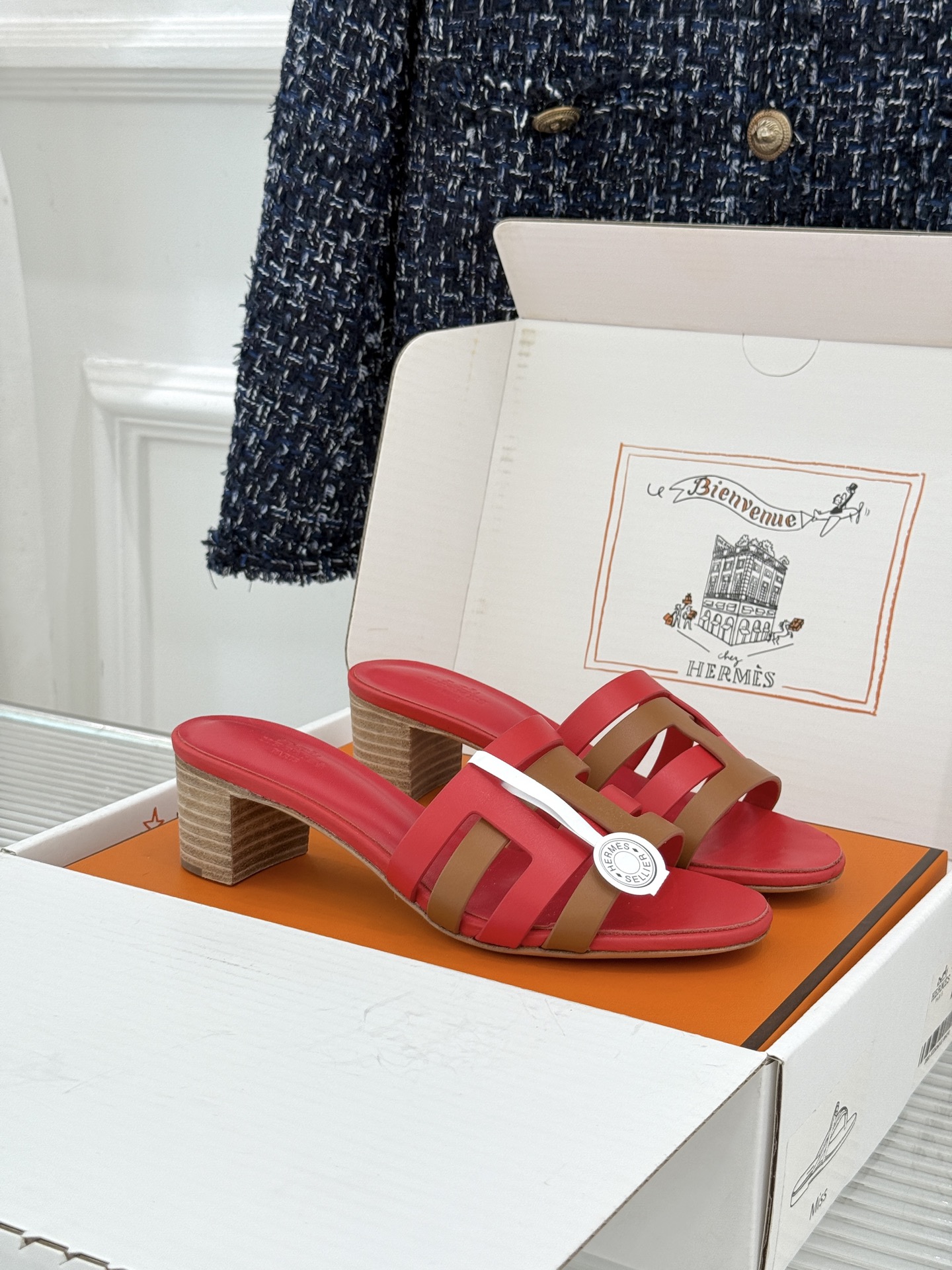 （配原版飞机盒）Hermès/爱马仕26WF新品拼色一字带拖鞋春夏衣橱点睛之笔质感经得住反复打量能穿好多