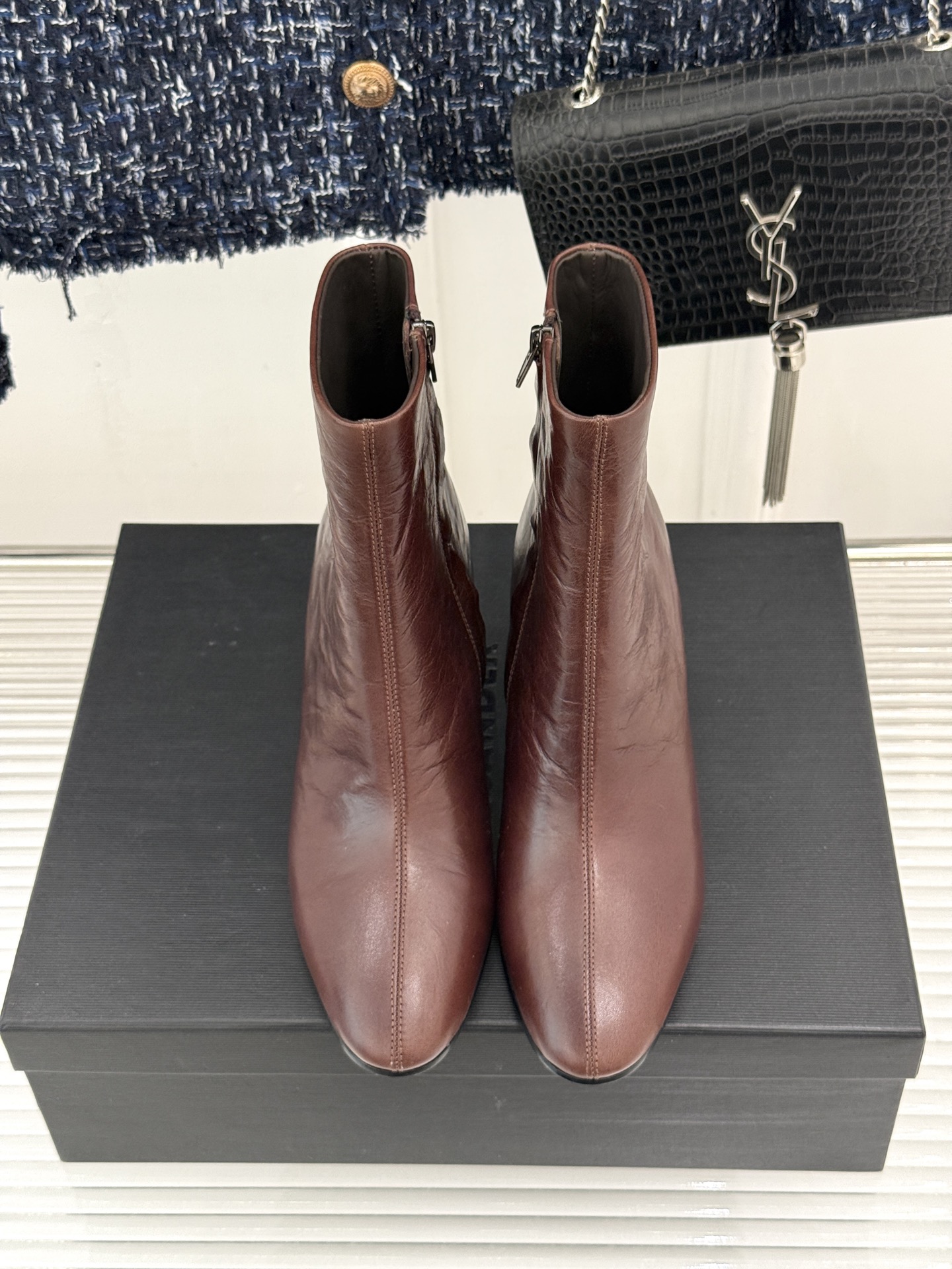 Jil Sander/吉尔桑达极26WF新品绑带粗跟短靴极简党秋冬的本命短靴低调鞋款辨识度却很高舒适与格