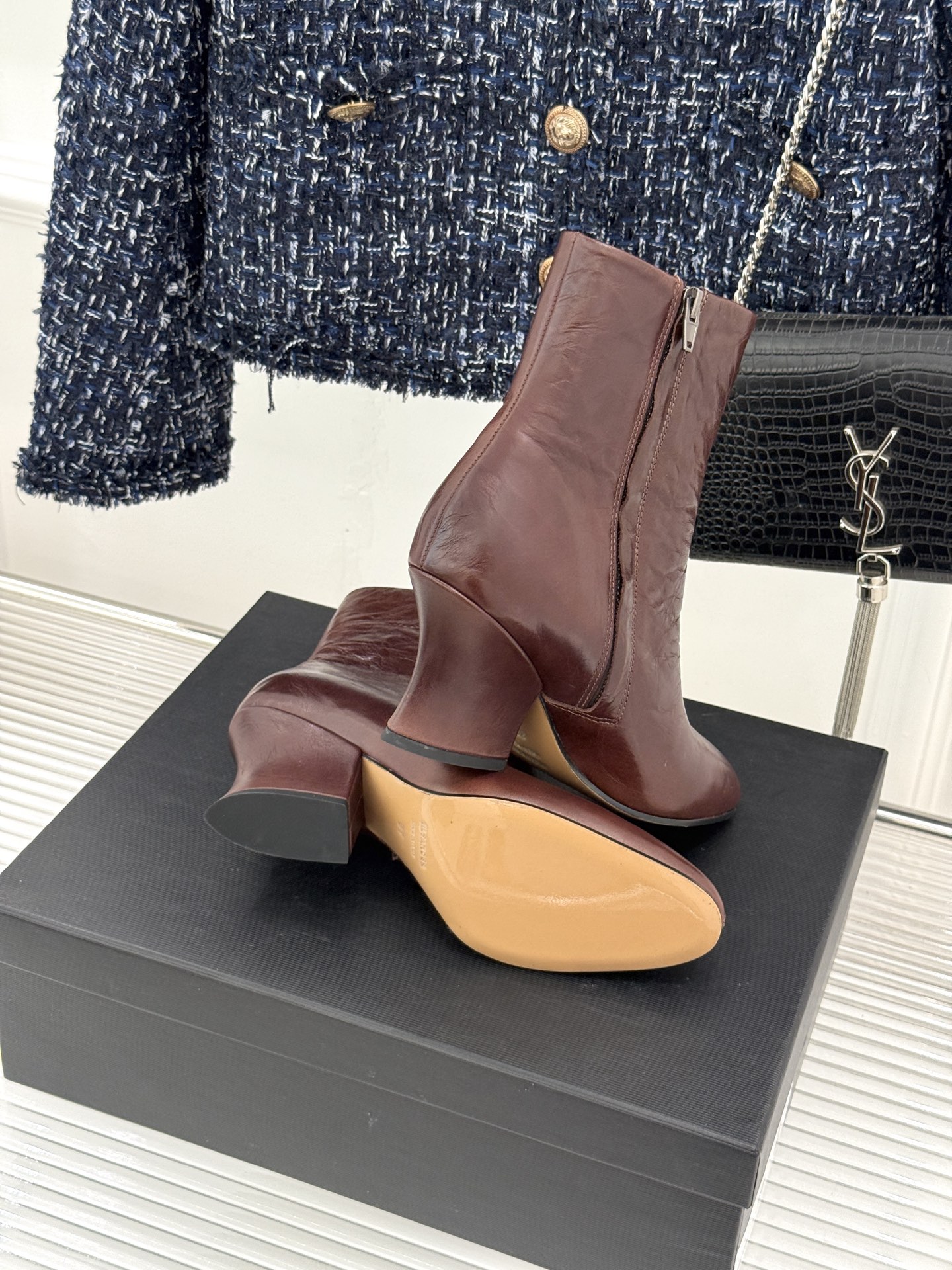 Jil Sander/吉尔桑达极26WF新品绑带粗跟短靴极简党秋冬的本命短靴低调鞋款辨识度却很高舒适与格