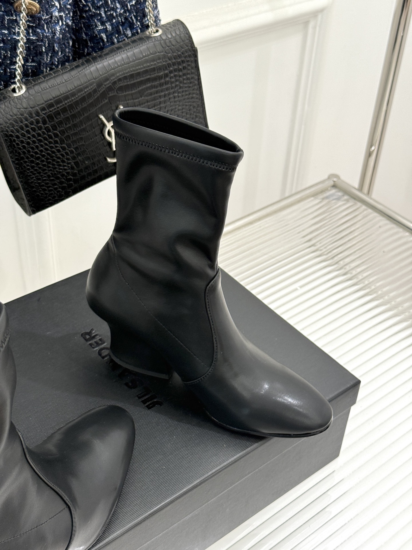 Jil Sander/吉尔桑达极26WF新品粗跟弹力靴系列秋冬衣橱百搭刚需单品低调奢牌诚意之作弹力靴筒妥