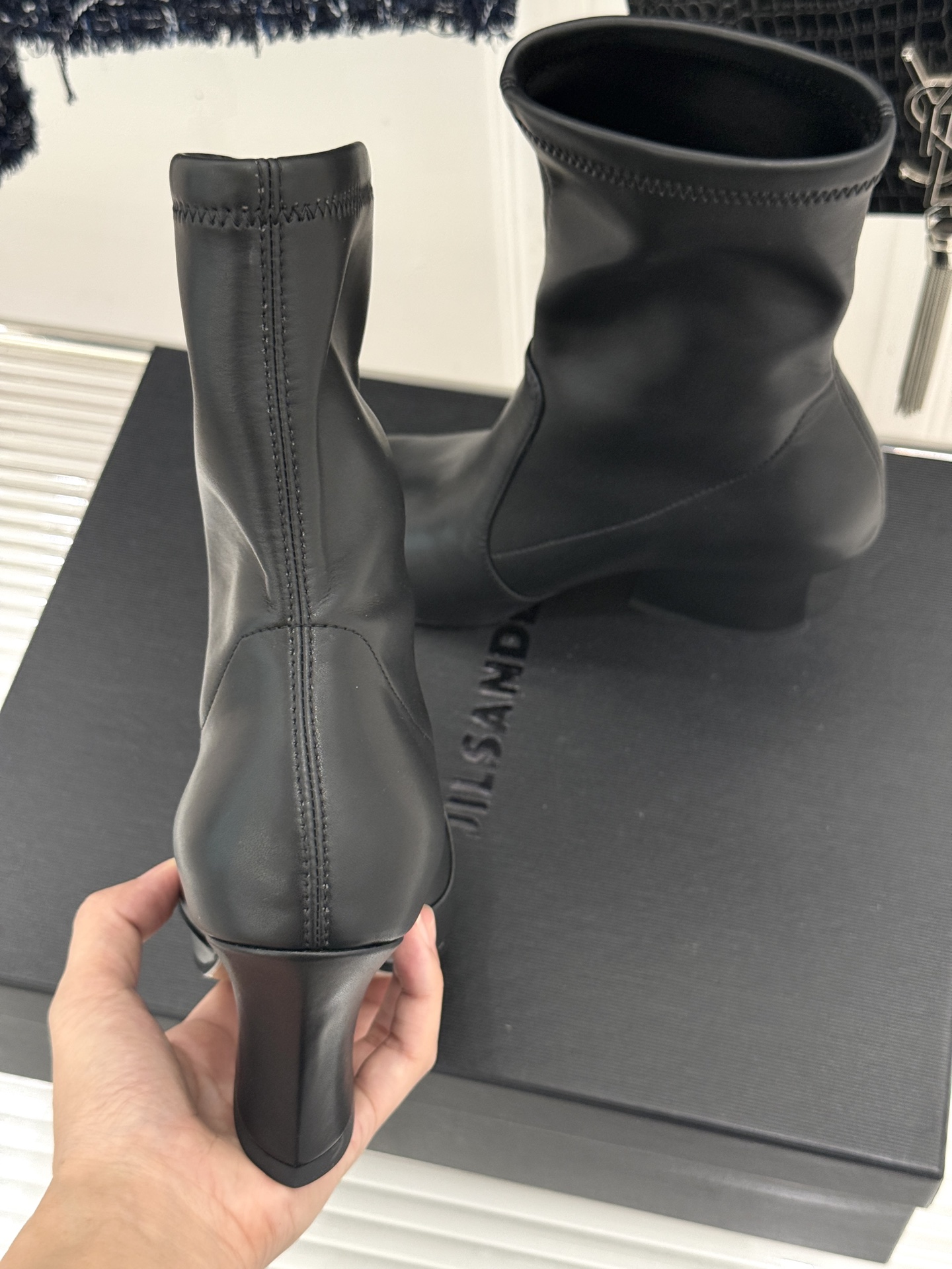 Jil Sander/吉尔桑达极26WF新品粗跟弹力靴系列秋冬衣橱百搭刚需单品低调奢牌诚意之作弹力靴筒妥