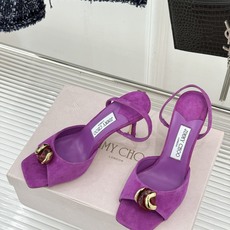 Jimmy Choo/吉米周26WF新品金属扣方头高跟凉鞋金属方扣镌刻品牌标识方头剪裁利落显脚瘦纤细高跟 Jimmy Choo/吉米周26WF新品金属扣方头高跟凉鞋金属方扣镌刻品牌标识方头剪裁利落显脚瘦纤细高跟