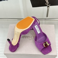 Jimmy Choo/吉米周26WF新品金属扣方头高跟凉鞋金属方扣镌刻品牌标识方头剪裁利落显脚瘦纤细高跟 Jimmy Choo/吉米周26WF新品金属扣方头高跟凉鞋金属方扣镌刻品牌标识方头剪裁利落显脚瘦纤细高跟