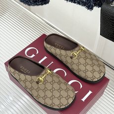 Gucci/古驰26WF新品双G马衔扣老花包头穆勒半拖双G老花续写复古经典金属马衔扣定格腔调穆勒半拖慵懒 Gucci/古驰26WF新品双G马衔扣老花包头穆勒半拖双G老花续写复古经典金属马衔扣定格腔调穆勒半拖慵懒