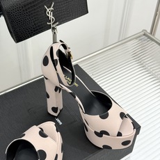 Saint Laurent /YSL圣罗兰26WF新品 波点鱼嘴防水台高跟凉鞋 波点肌理晕染复古调性 鱼嘴露趾衬足型纤细 Saint Laurent /YSL圣罗兰26WF新品 波点鱼嘴防水台高跟凉鞋 波点肌理晕染复古调性 鱼嘴露趾衬足型纤细