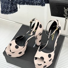 Saint Laurent /YSL圣罗兰26WF新品 波点鱼嘴防水台高跟凉鞋 波点肌理晕染复古调性 鱼嘴露趾衬足型纤细 Saint Laurent /YSL圣罗兰26WF新品 波点鱼嘴防水台高跟凉鞋 波点肌理晕染复古调性 鱼嘴露趾衬足型纤细