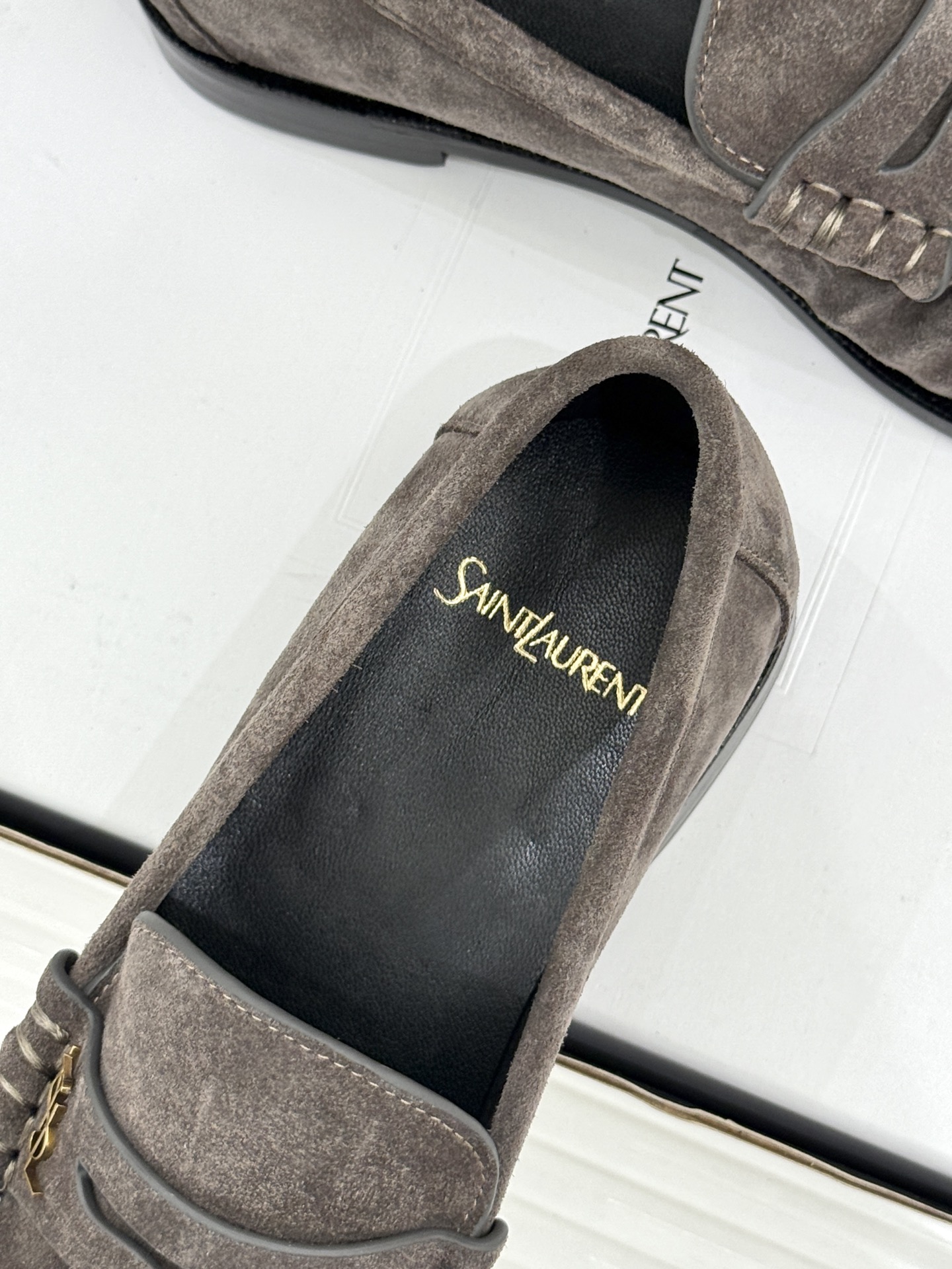 男码＋40（配原版飞机盒） Saint Lauren*YSL圣罗兰26WF新品 YSL小logo情侣款乐福鞋半拖 标志性