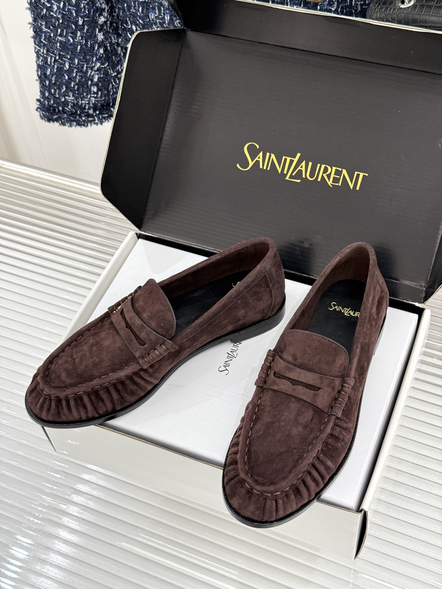 男码+40(配原版飞机盒) Saint Lauren*YSL圣罗兰26WF新品 YSL小logo情侣款乐福鞋半拖 标志性 男码+40(配原版飞机盒) Saint Lauren*YSL圣罗兰26WF新品 YSL小logo情侣款乐福鞋半拖 标志性