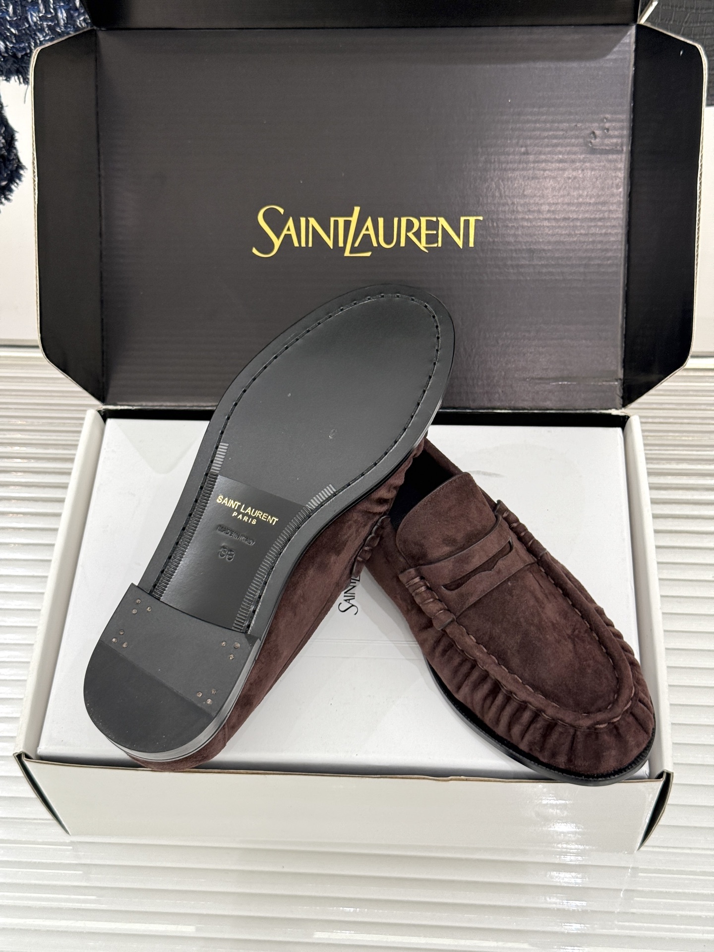 男码+40(配原版飞机盒) Saint Lauren*YSL圣罗兰26WF新品 YSL小logo情侣款乐福鞋半拖 标志性 男码+40(配原版飞机盒) Saint Lauren*YSL圣罗兰26WF新品 YSL小logo情侣款乐福鞋半拖 标志性