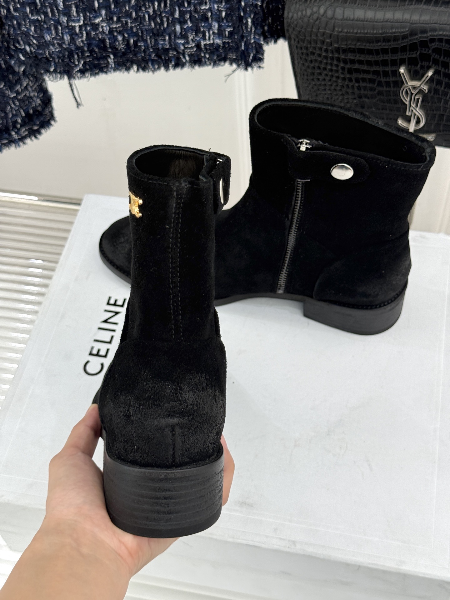 Celine /塞琳经典秋冬复古 西部缝线粗跟短长靴 秋冬穿搭的灵魂单品 经典款永不过时 鞋柜必备投资级单品 细节尽显品