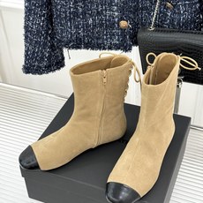 DYMONLATRY 26WF新品 拼色绑带侧拉链平底短靴 拼色撞出冷冽高级感 绑带勾勒利落鞋身线条 侧拉链穿脱超省心 DYMONLATRY 26WF新品 拼色绑带侧拉链平底短靴 拼色撞出冷冽高级感 绑带勾勒利落鞋身线条 侧拉链穿脱超省心