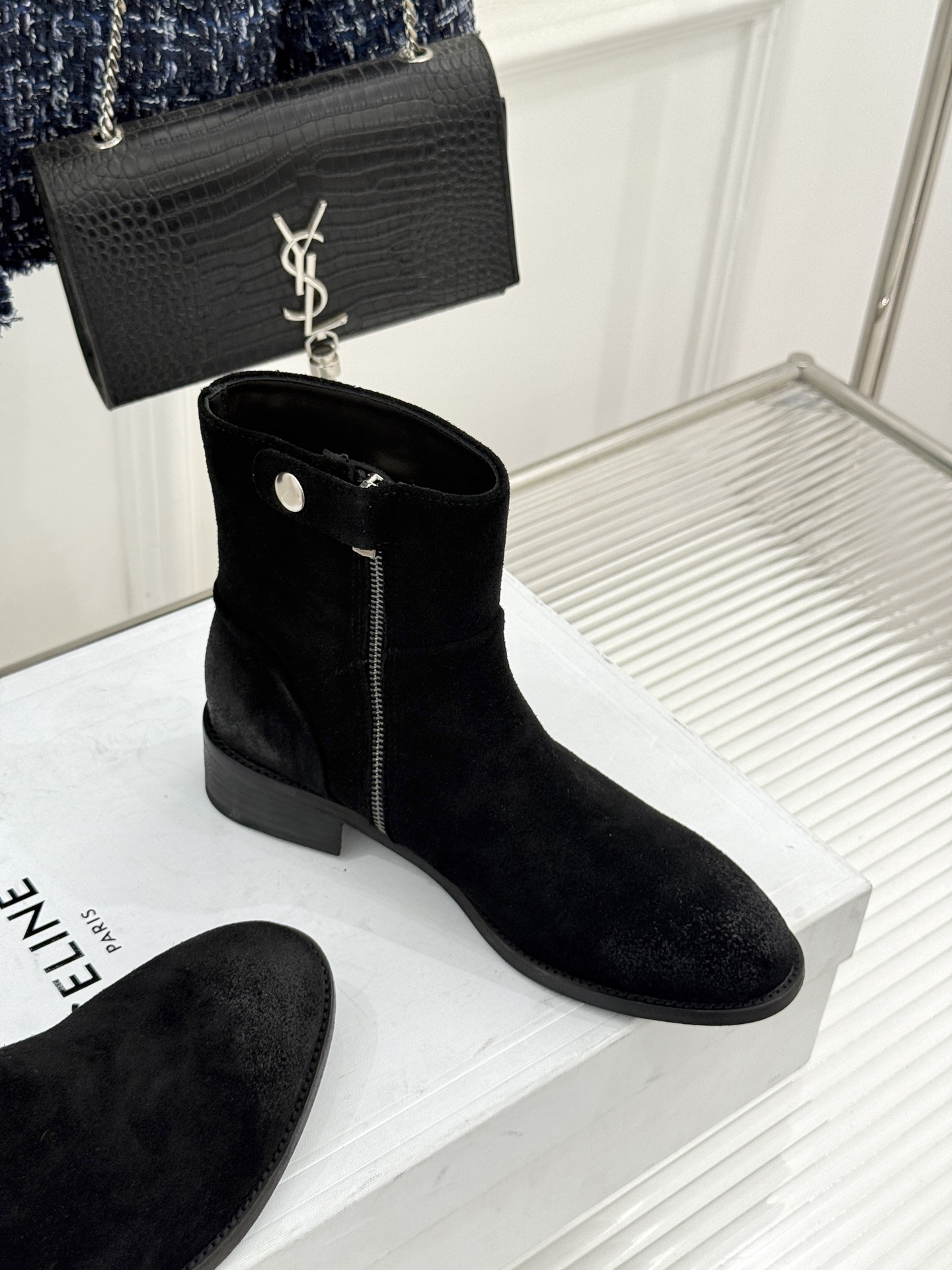 Celine /塞琳经典秋冬复古 西部缝线粗跟短长靴 秋冬穿搭的灵魂单品 经典款永不过时 鞋柜必备投资级单品 细节尽显品