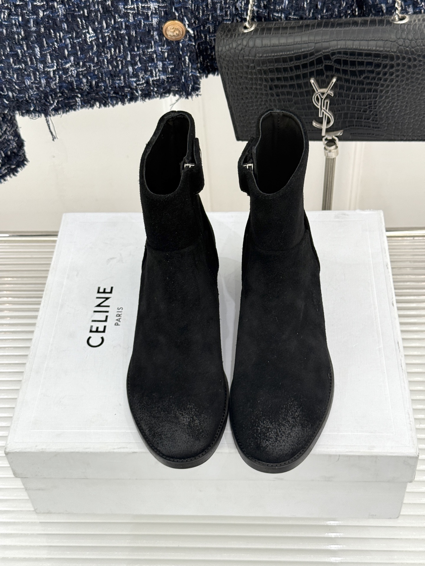 Celine /塞琳经典秋冬复古 西部缝线粗跟短长靴 秋冬穿搭的灵魂单品 经典款永不过时 鞋柜必备投资级单品 细节尽显品