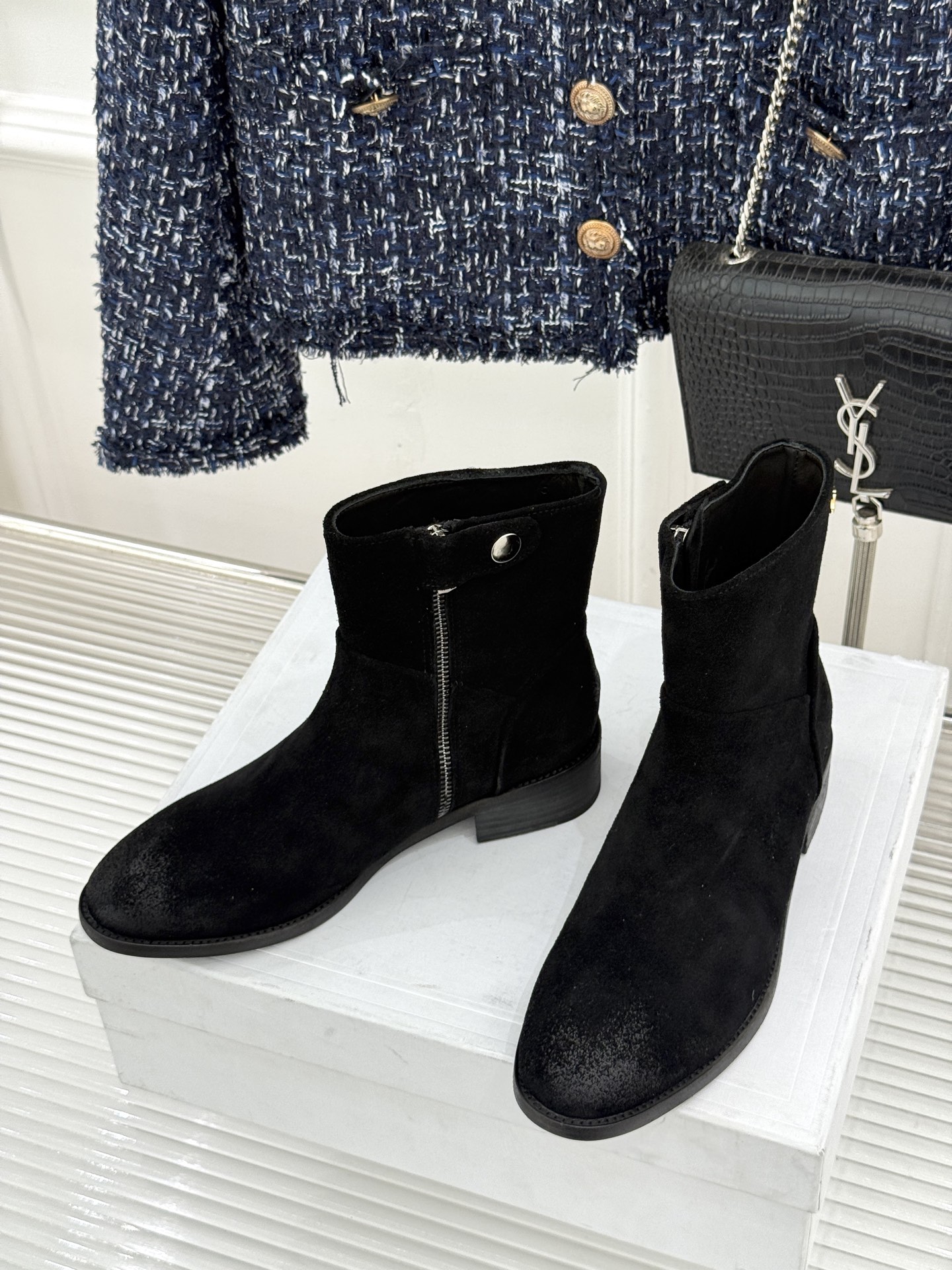 Celine /塞琳经典秋冬复古 西部缝线粗跟短长靴 秋冬穿搭的灵魂单品 经典款永不过时 鞋柜必备投资级单品 细节尽显品