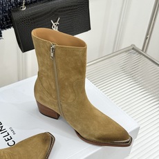 Celine /塞琳经典秋冬复古 金属头西部粗跟短靴 秋冬复古酷飒风天花板 头层小牛皮肌理细腻高级 亮面金属辨识度拉满 Celine /塞琳经典秋冬复古 金属头西部粗跟短靴 秋冬复古酷飒风天花板 头层小牛皮肌理细腻高级 亮面金属辨识度拉满