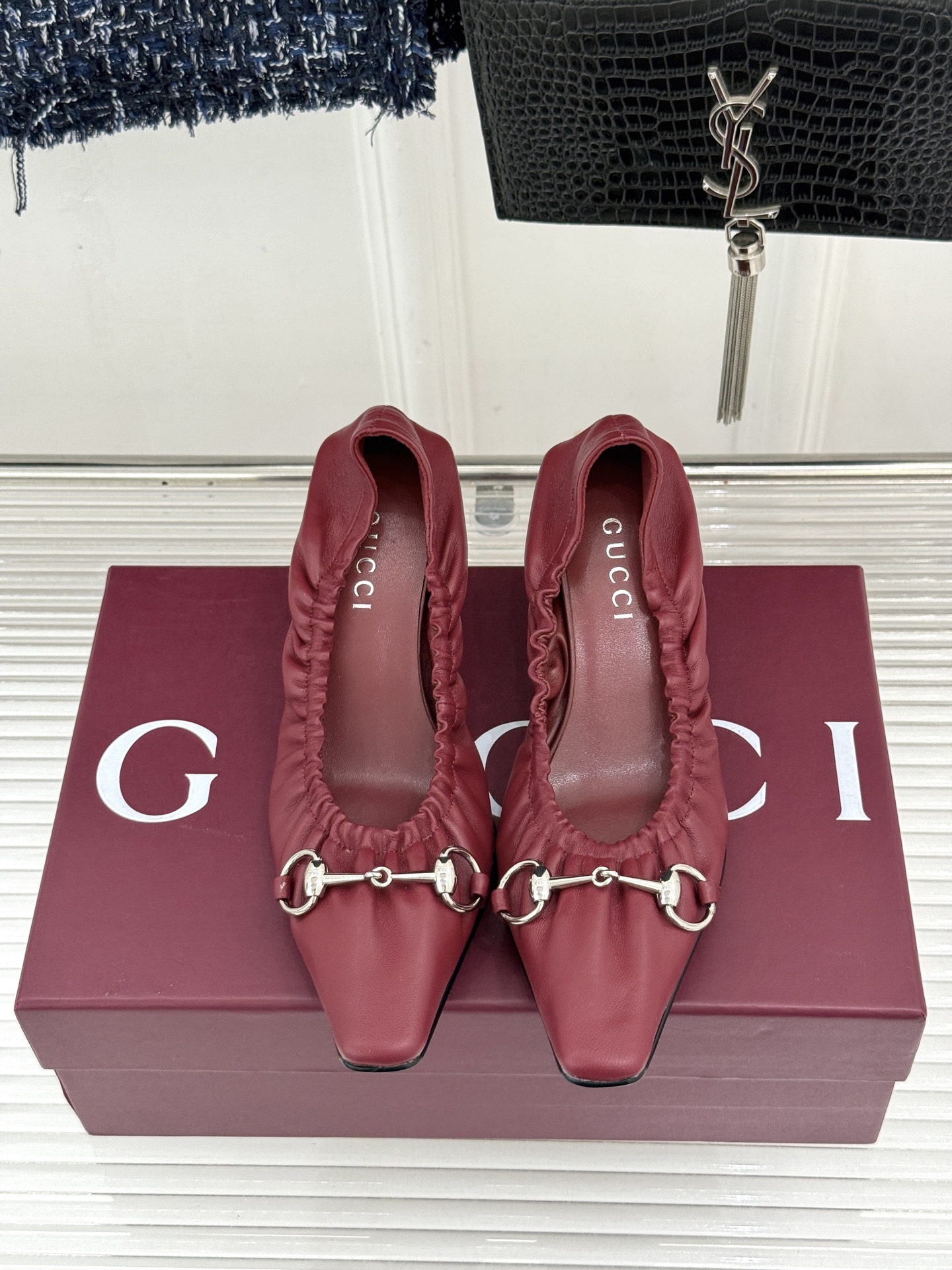 Gucci/古驰26WF新品马衔扣 小方头高跟凉鞋单鞋 金属马衔扣自带辨识度 小方头利落修饰脚型 小高跟稳当不累脚 包头