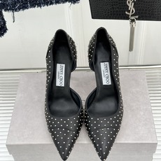 Jimmy Choo/吉米周26WF新品 铆钉尖头侧空细跟高跟鞋婚鞋 尖头利落拉长腿部线条 金属铆钉缀出酷飒感 侧空衬得 Jimmy Choo/吉米周26WF新品 铆钉尖头侧空细跟高跟鞋婚鞋 尖头利落拉长腿部线条 金属铆钉缀出酷飒感 侧空衬得