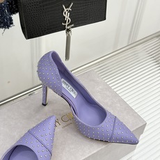 Jimmy Choo/吉米周26WF新品 铆钉尖头侧空细跟高跟鞋婚鞋 尖头利落拉长腿部线条 金属铆钉缀出酷飒感 侧空衬得 Jimmy Choo/吉米周26WF新品 铆钉尖头侧空细跟高跟鞋婚鞋 尖头利落拉长腿部线条 金属铆钉缀出酷飒感 侧空衬得