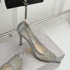 Jimmy Choo/吉米周26WF新品 网纱水钻侧空细跟高跟鞋婚鞋 网纱晕开朦胧柔光 水钻渐变随步摇曳 侧空衬得脚踝纤 Jimmy Choo/吉米周26WF新品 网纱水钻侧空细跟高跟鞋婚鞋 网纱晕开朦胧柔光 水钻渐变随步摇曳 侧空衬得脚踝纤