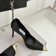 Jimmy Choo/吉米周26WF新品 真丝金属头侧空高跟鞋 真丝缎面贴脚背 金属鞋头凝一抹冷冽光 侧空裁出纤细脚踝 Jimmy Choo/吉米周26WF新品 真丝金属头侧空高跟鞋 真丝缎面贴脚背 金属鞋头凝一抹冷冽光 侧空裁出纤细脚踝