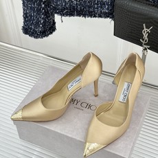 Jimmy Choo/吉米周26WF新品 真丝金属头侧空高跟鞋 真丝缎面贴脚背 金属鞋头凝一抹冷冽光 侧空裁出纤细脚踝 Jimmy Choo/吉米周26WF新品 真丝金属头侧空高跟鞋 真丝缎面贴脚背 金属鞋头凝一抹冷冽光 侧空裁出纤细脚踝