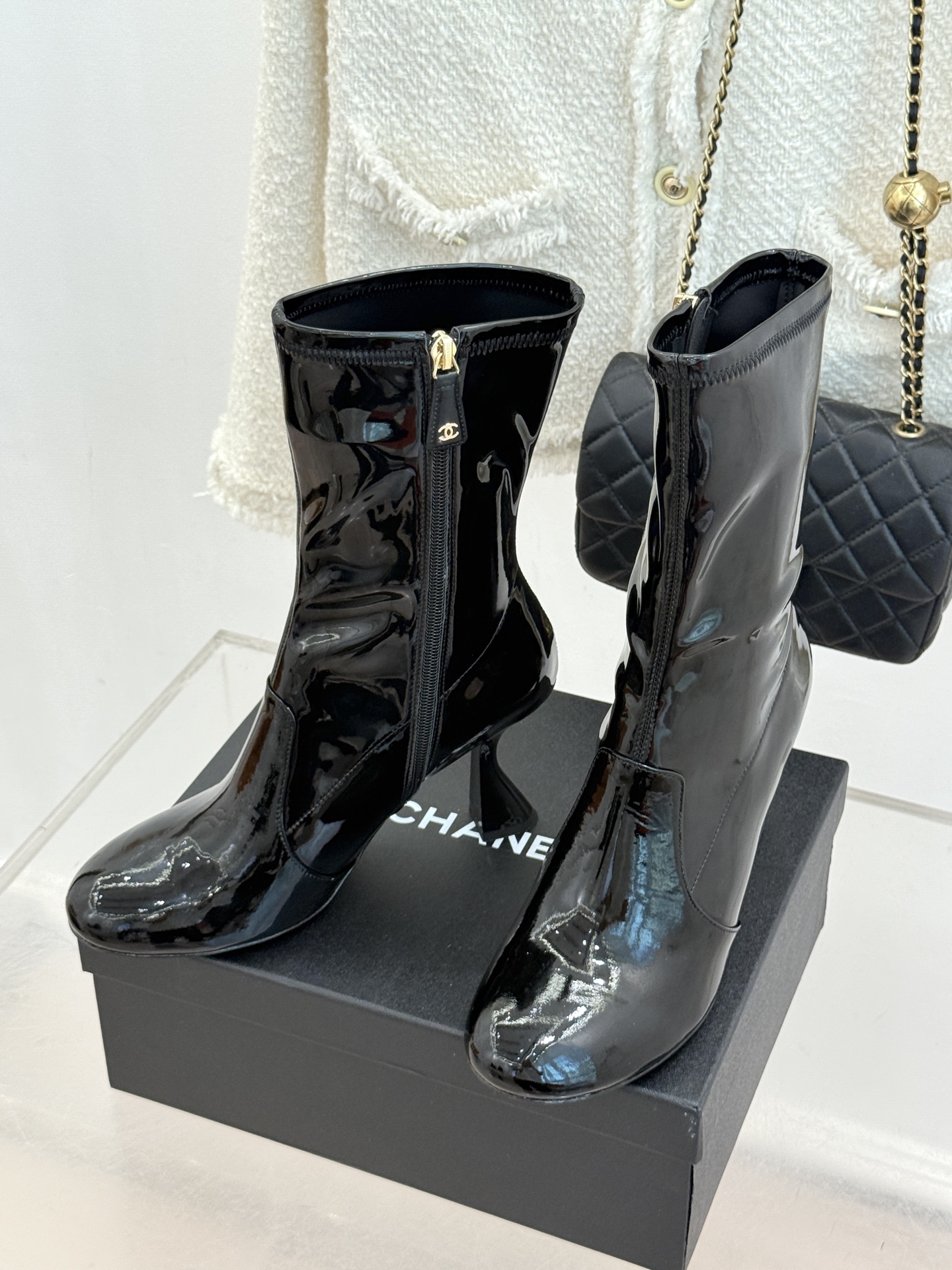 CHANE*｜小香26K秋冬新品 极简圆头高跟弹力短靴 鞋柜压轴的宝藏短靴 秋冬必入的封神款 极简圆头藏着高级感 高跟撑