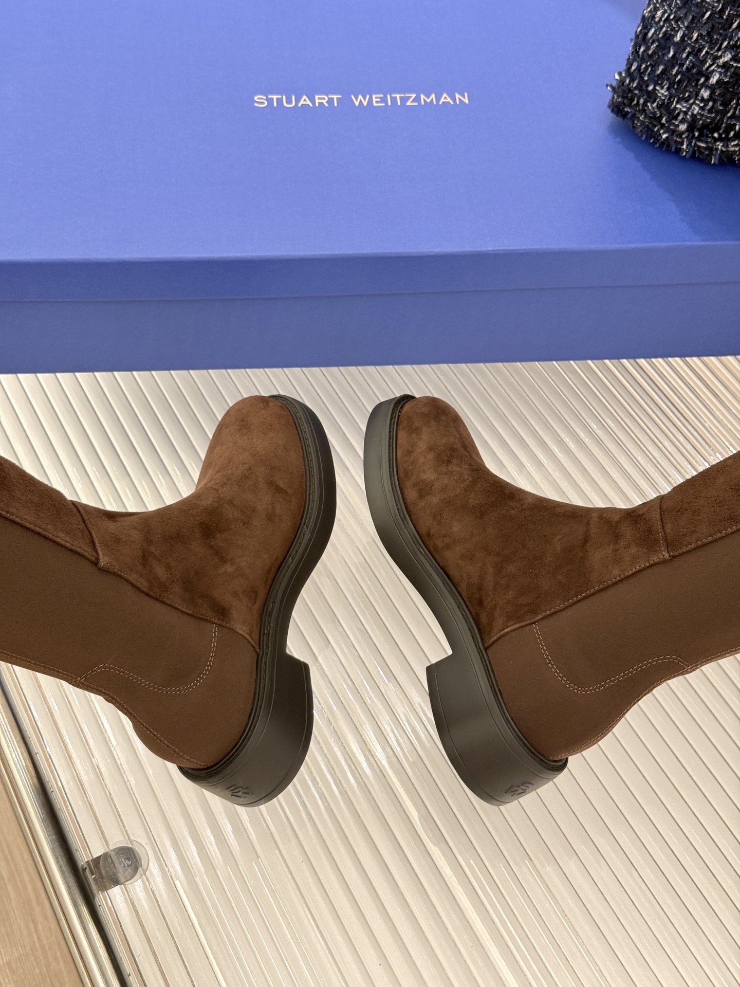 stuart weitzman/SW经典杨幂同款 过膝5050厚底弹力靴 杨幂同款真的封神 皮弹拼接贴合不挑腿 厚底增高