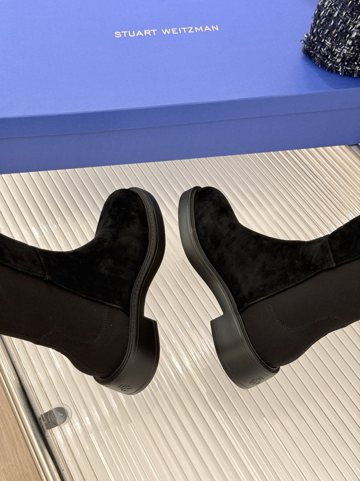 stuart weitzman/SW经典杨幂同款 过膝5050厚底弹力靴 杨幂同款真的封神 皮弹拼接贴合不挑腿 厚底增高