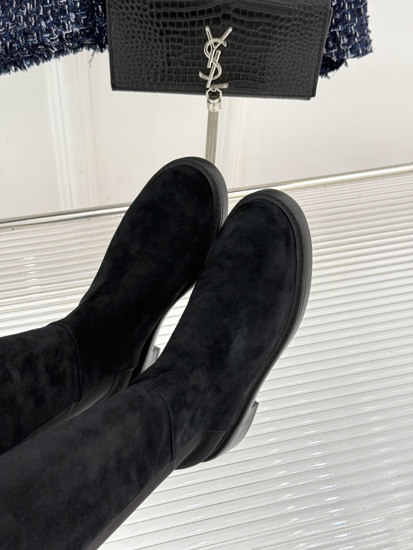 stuart weitzman/SW经典杨幂同款 过膝5050厚底弹力靴 杨幂同款真的封神 皮弹拼接贴合不挑腿 厚底增高