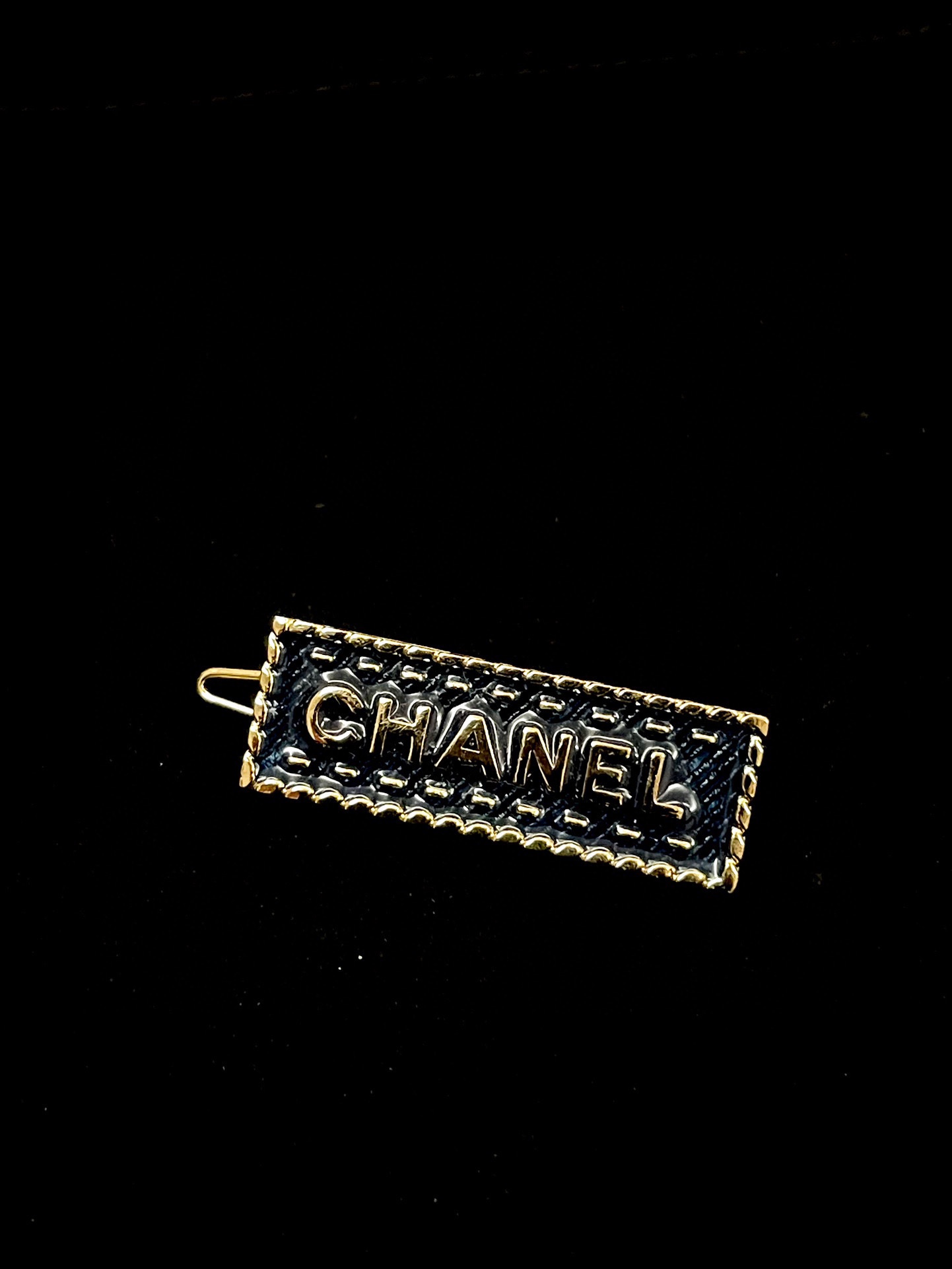 Chanel Haarschmuck Haarnadel Blau Denim Blue Frost Vintage