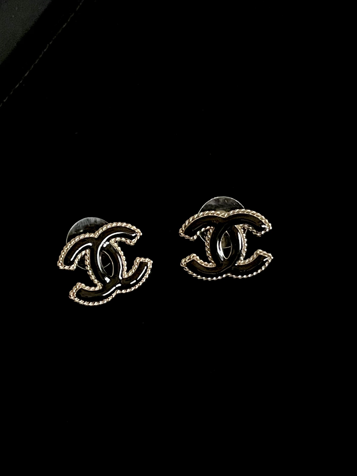 Chanel Repliken
 Juwelen Ohrring Schwarz Vintage