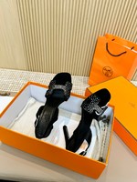 Réplica online
 Hermes Sapatos Sandálias Couro genuíno Fashion