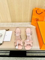 Espelho Copiar luxo
 Hermes Sapatos Sandálias Couro genuíno Fashion