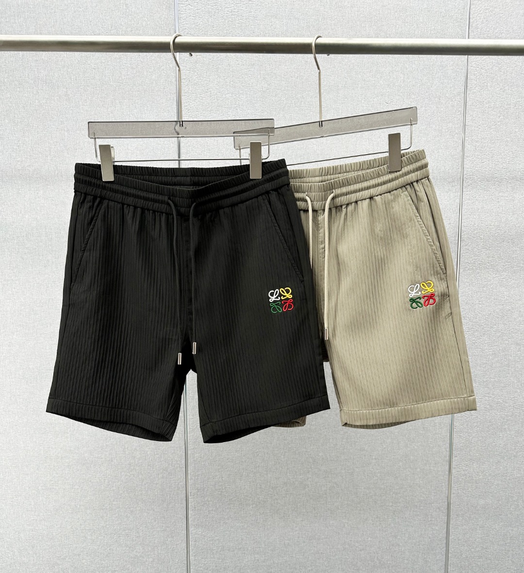 Loewe Anagram Embroidered Striped Cotton Shorts - Summer Style 2 o 1itcrmigsakbgmv1tgv1hsi17mbr