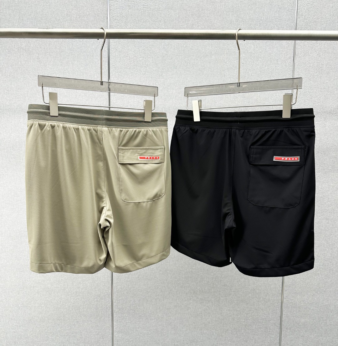 Prada Men's Tech Fabric Drawstring Shorts - Classic Red Logo, Summer Style 3 o 1itmst54l1b6216ip1hc519md1eqpj
