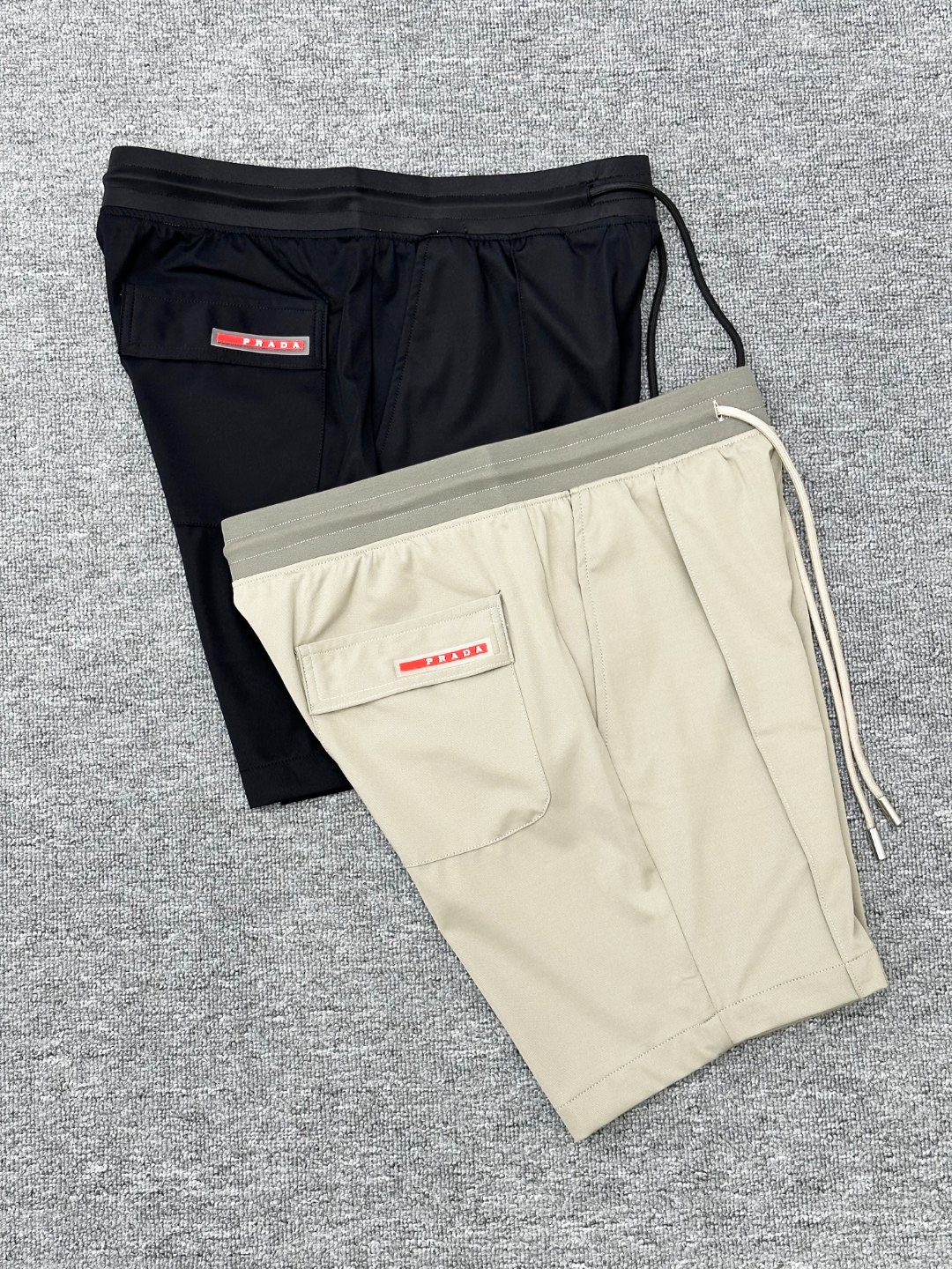 Prada Men's Tech Fabric Drawstring Shorts - Classic Red Logo, Summer Style 5 o 1itmst54lk4154l195n1vsf19dqk