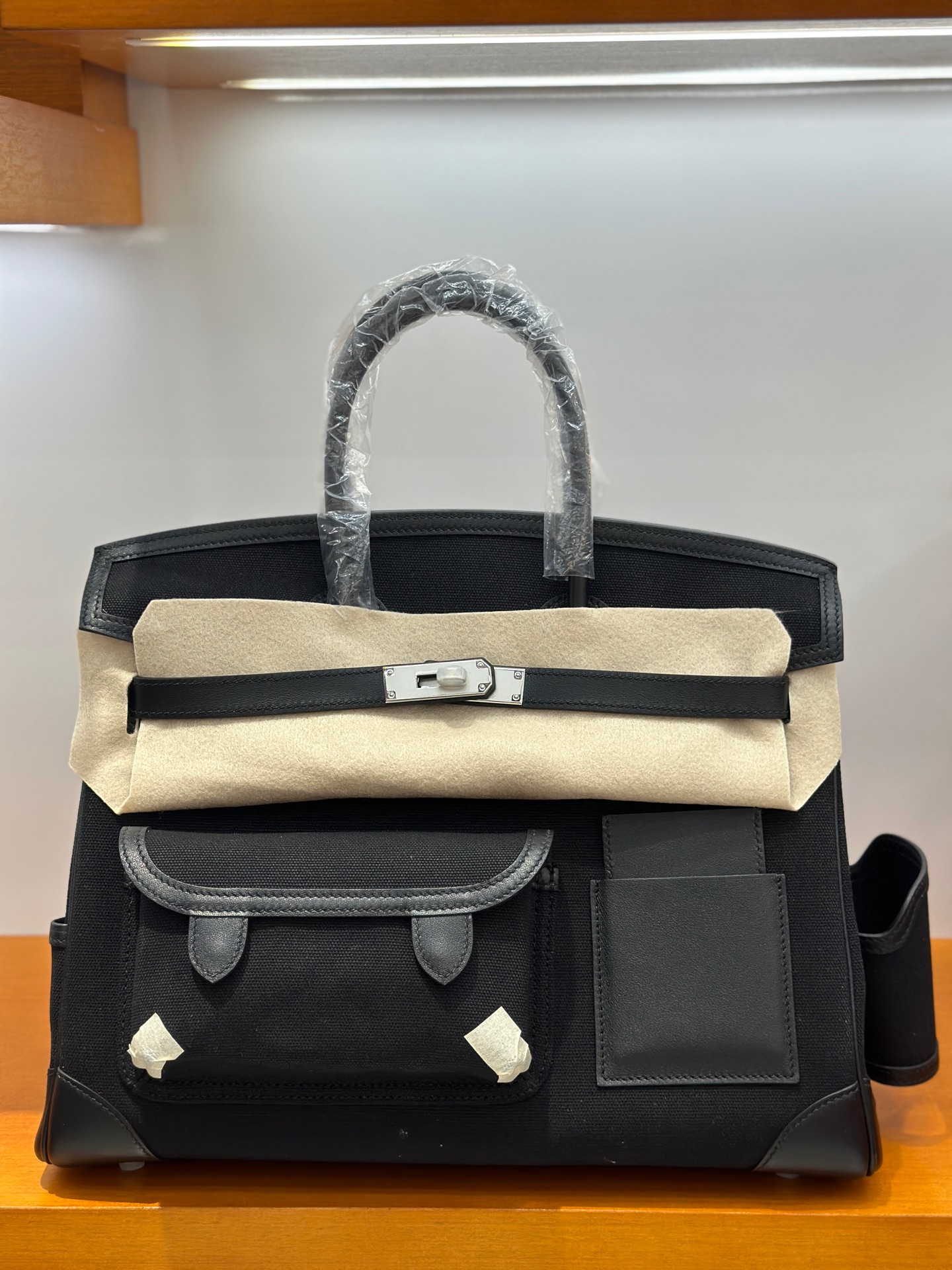 Hermès Birkin Cargo 35 Black Canvas and Leather Handbag