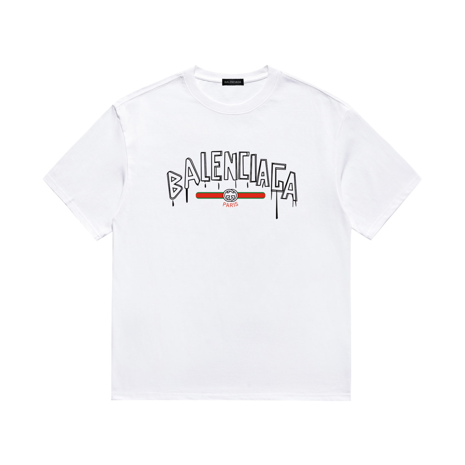 《Alta calidad》 BalenciagslaメGUCCI ParísメGucci Edición conjunta Mismo estilo oficial Camiseta de manga corta Nuevo model…