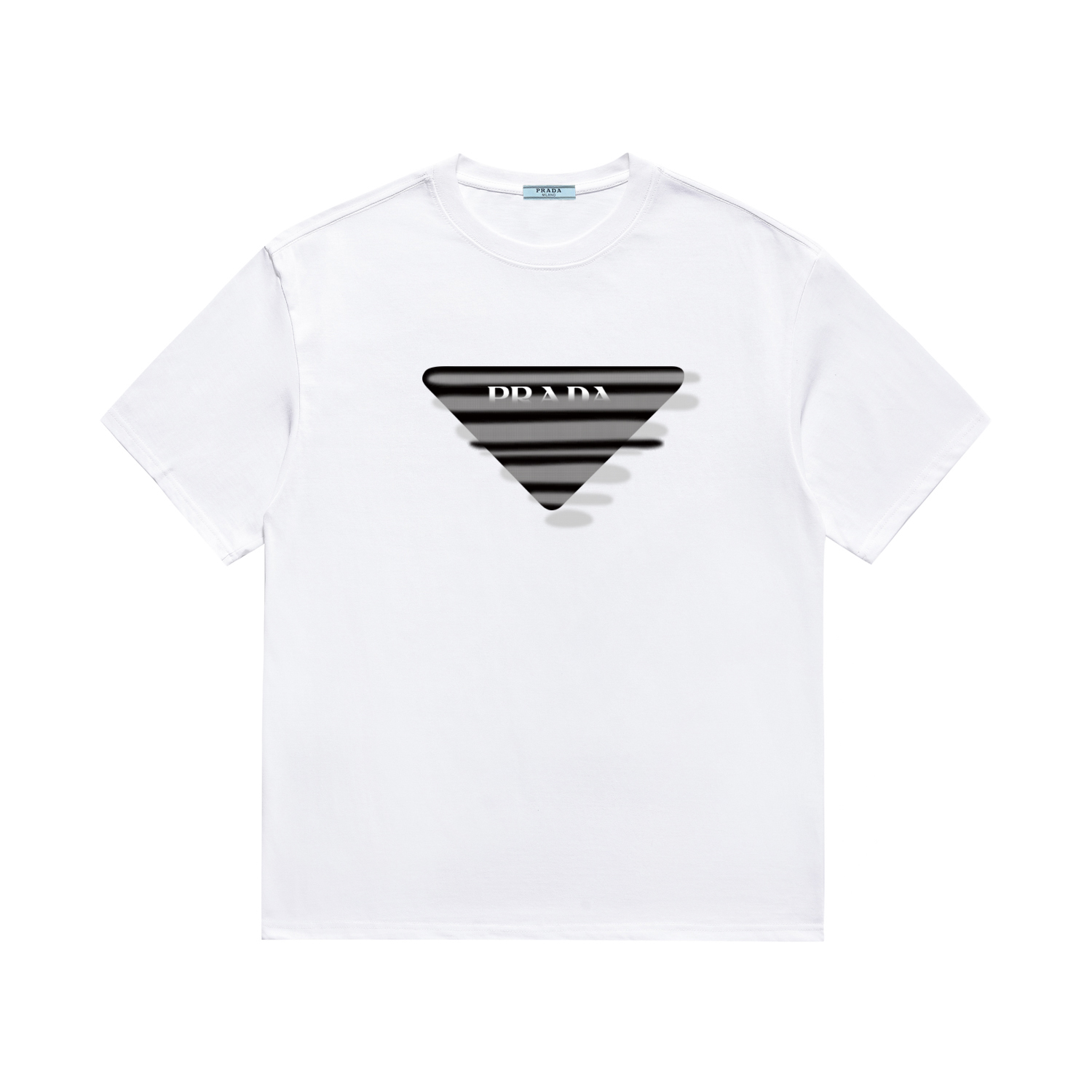 《Alta calidad》 PRAD* 普拉* camiseta de manga corta, nueva colección de primavera y verano 24, estampado de trab…