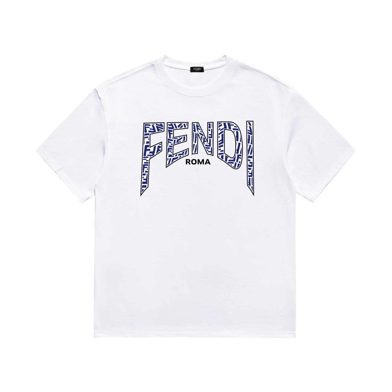 《Alta calidad》 FENDI Camiseta de manga corta del mismo estilo oficial, nueva para primavera/verano 2024, estampado de a…