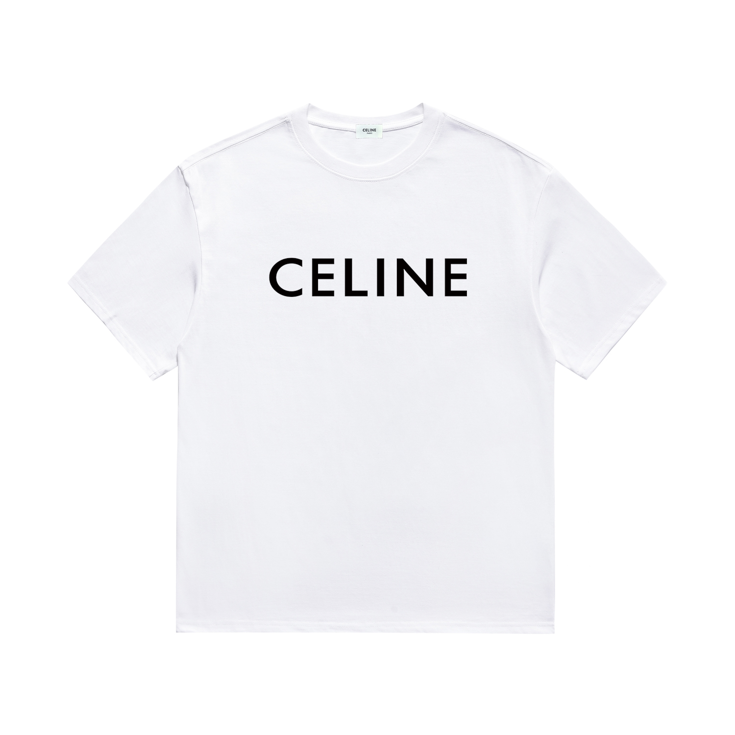 <Alta calidad> CELINE Celine oficial misma camiseta de manga corta 2024 primavera/verano nueva, estampado pes…