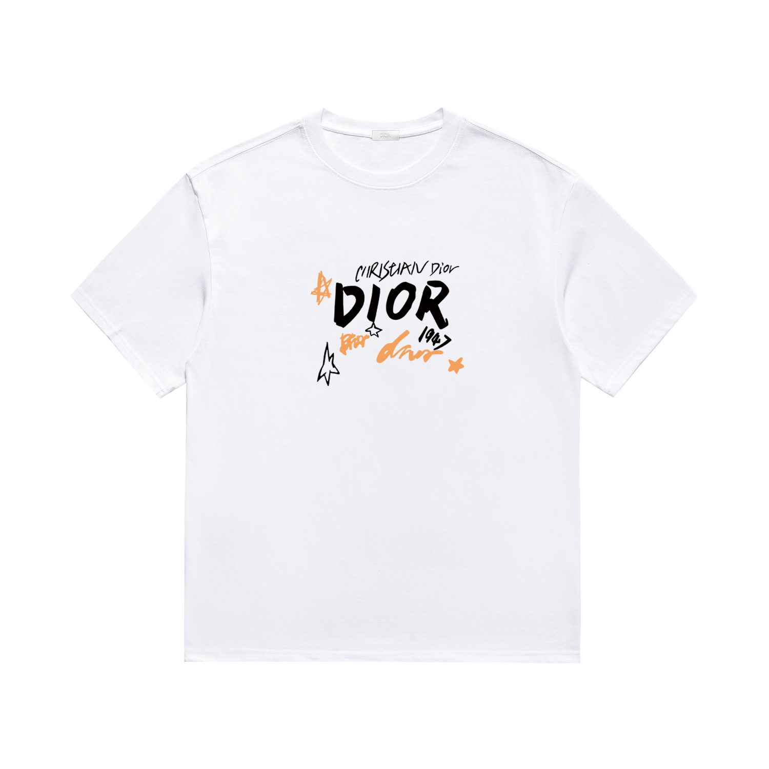 "Alta calidad" Camiseta oficial de manga corta DIOR Dior CD 2024 nuevo estilo de primavera y verano Impresión de indust…