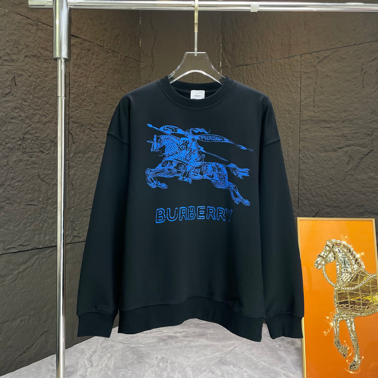 2024 Autumn/Winter New Collection: Round Collar Sweater in Black/White, 400g (SM-XXL)