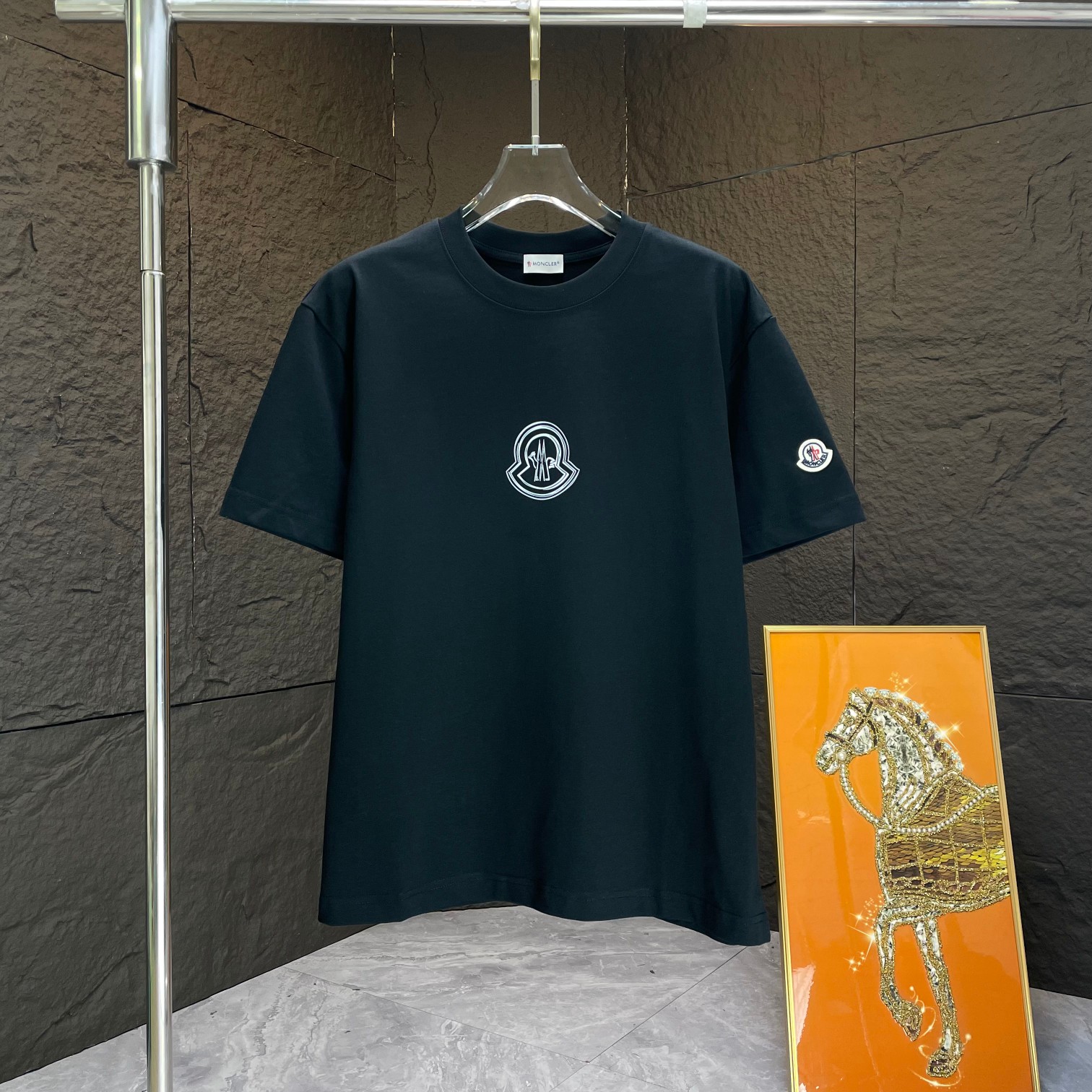 MONCL* 蒙口* Camiseta de manga corta nueva para primavera/verano 2025, algodón puro pesado con estampado de letras. Color…