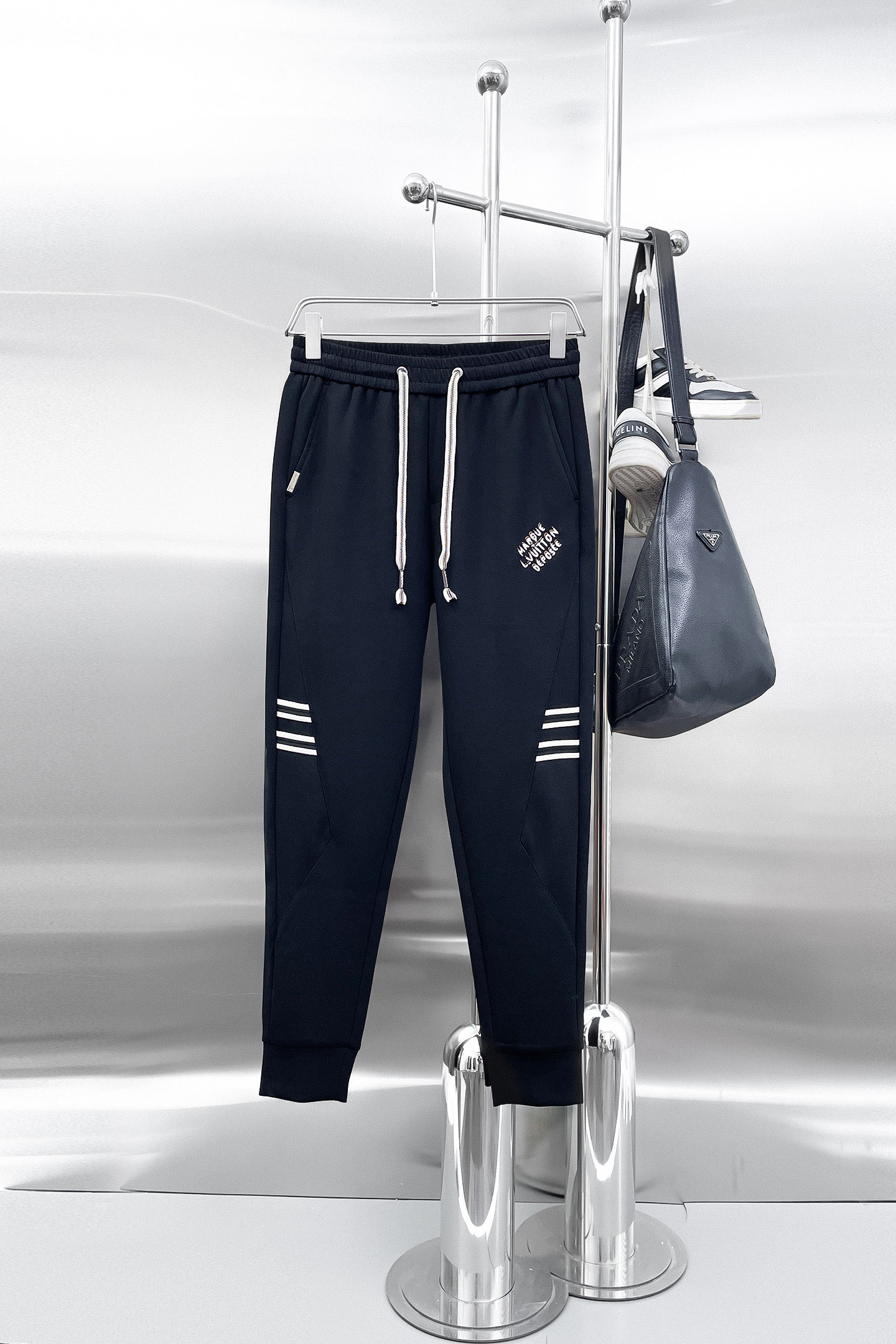 Louis Vuitton Black Stripe Detail Joggers