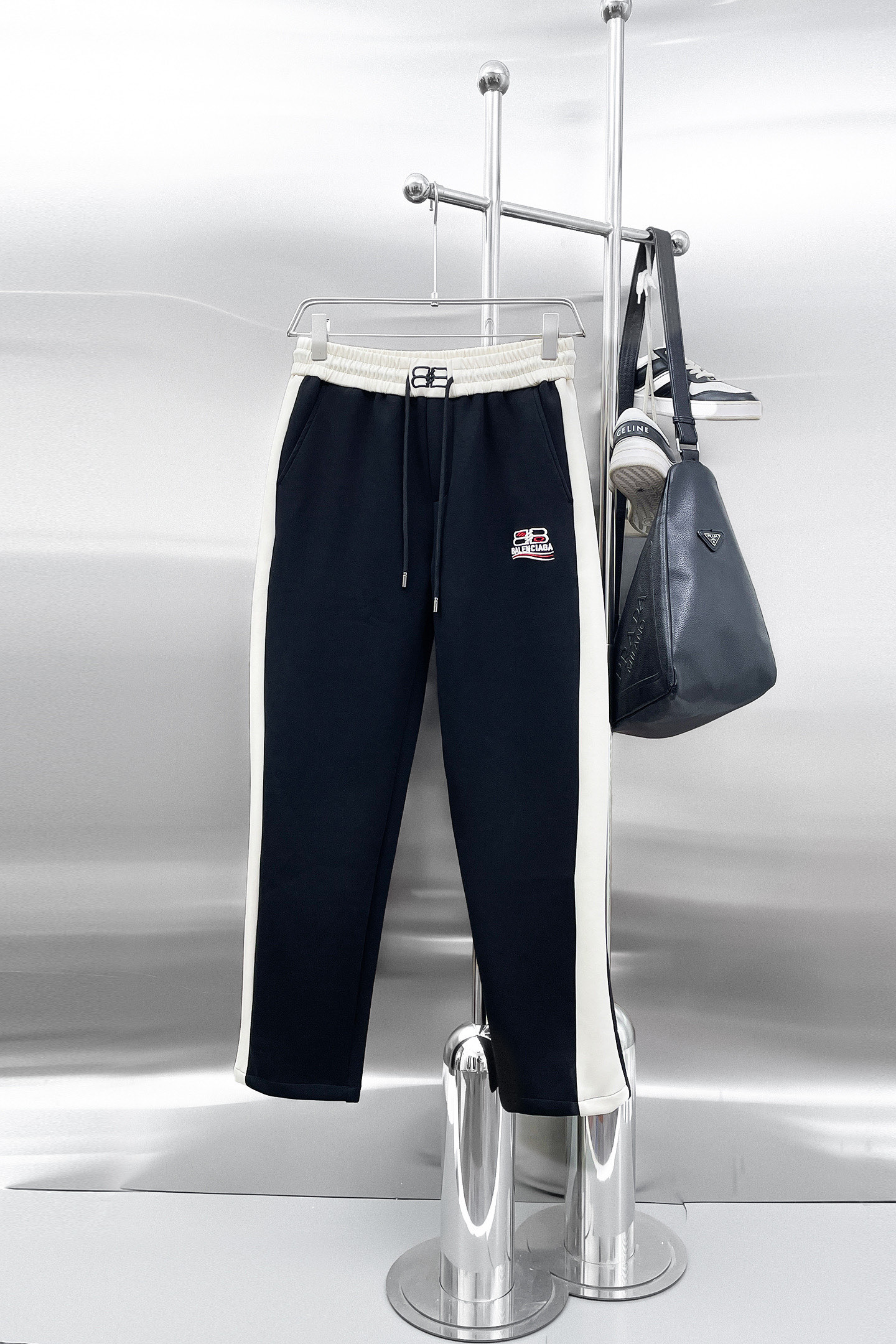 Balenciaga Black Contrast Panel Track Pants