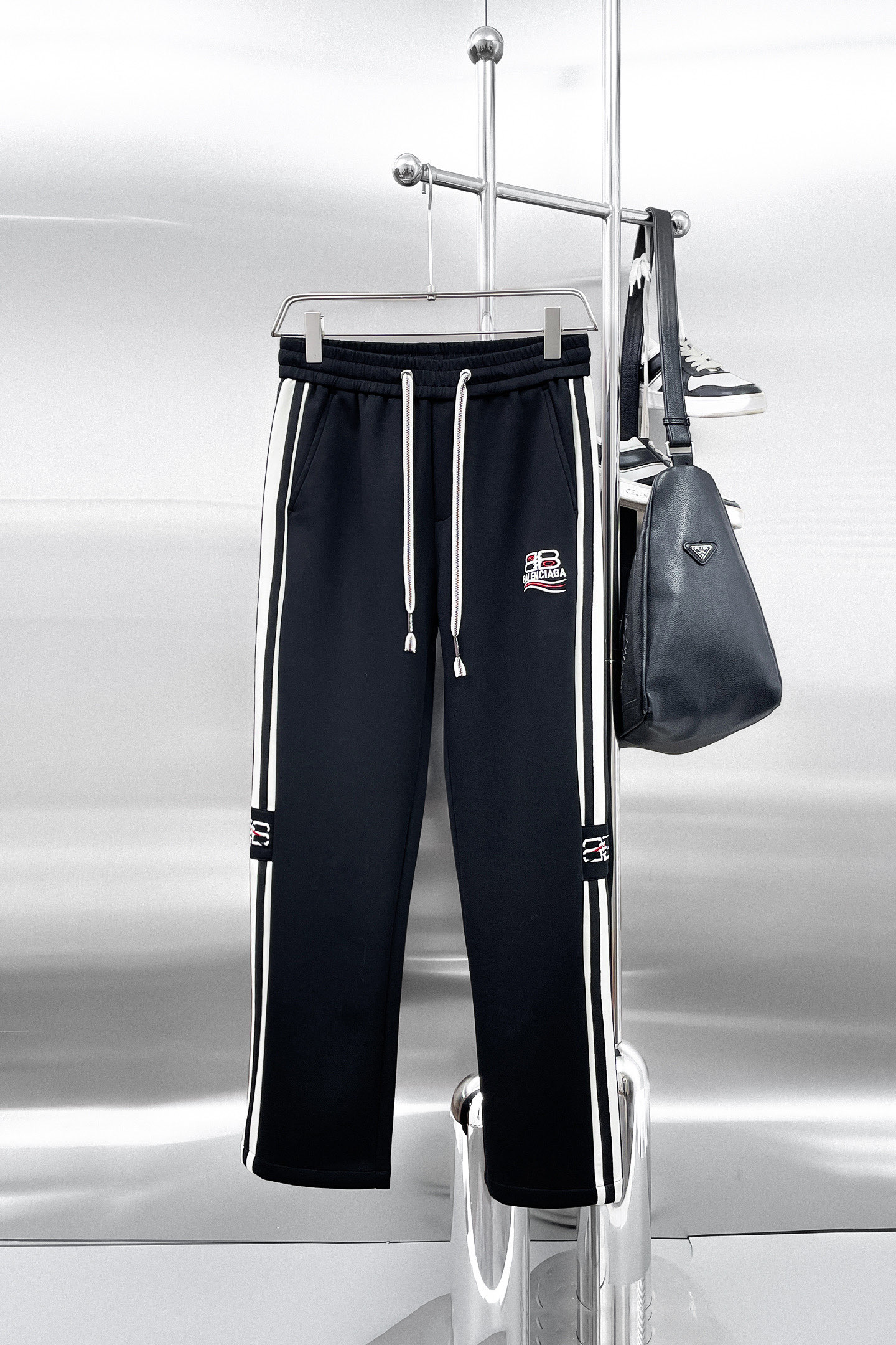 Balenciaga Black Side Stripe Track Pants