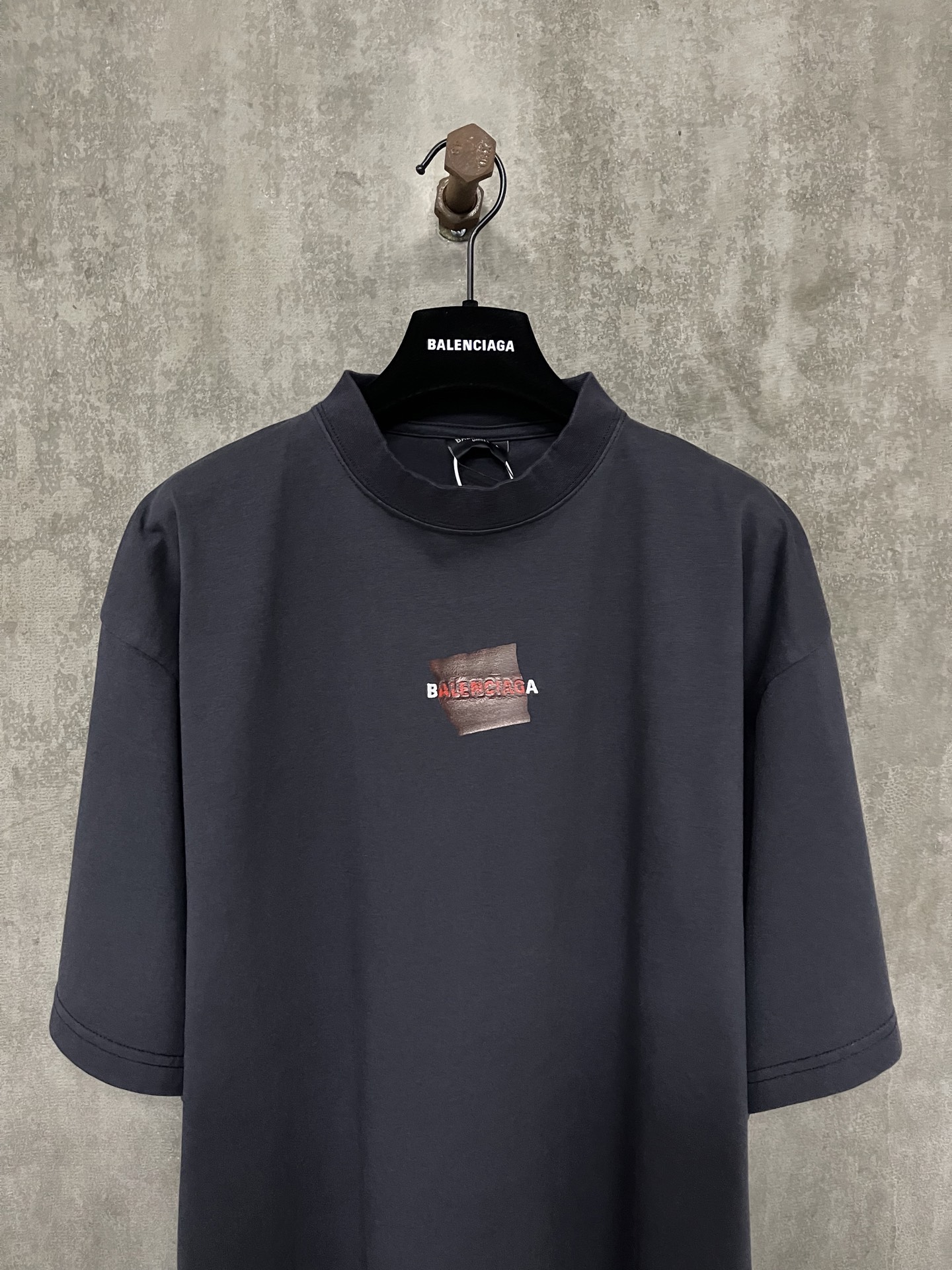 Balenciaga Balenciaga 巴黎世家 红胶带字母刺绣短袖T恤