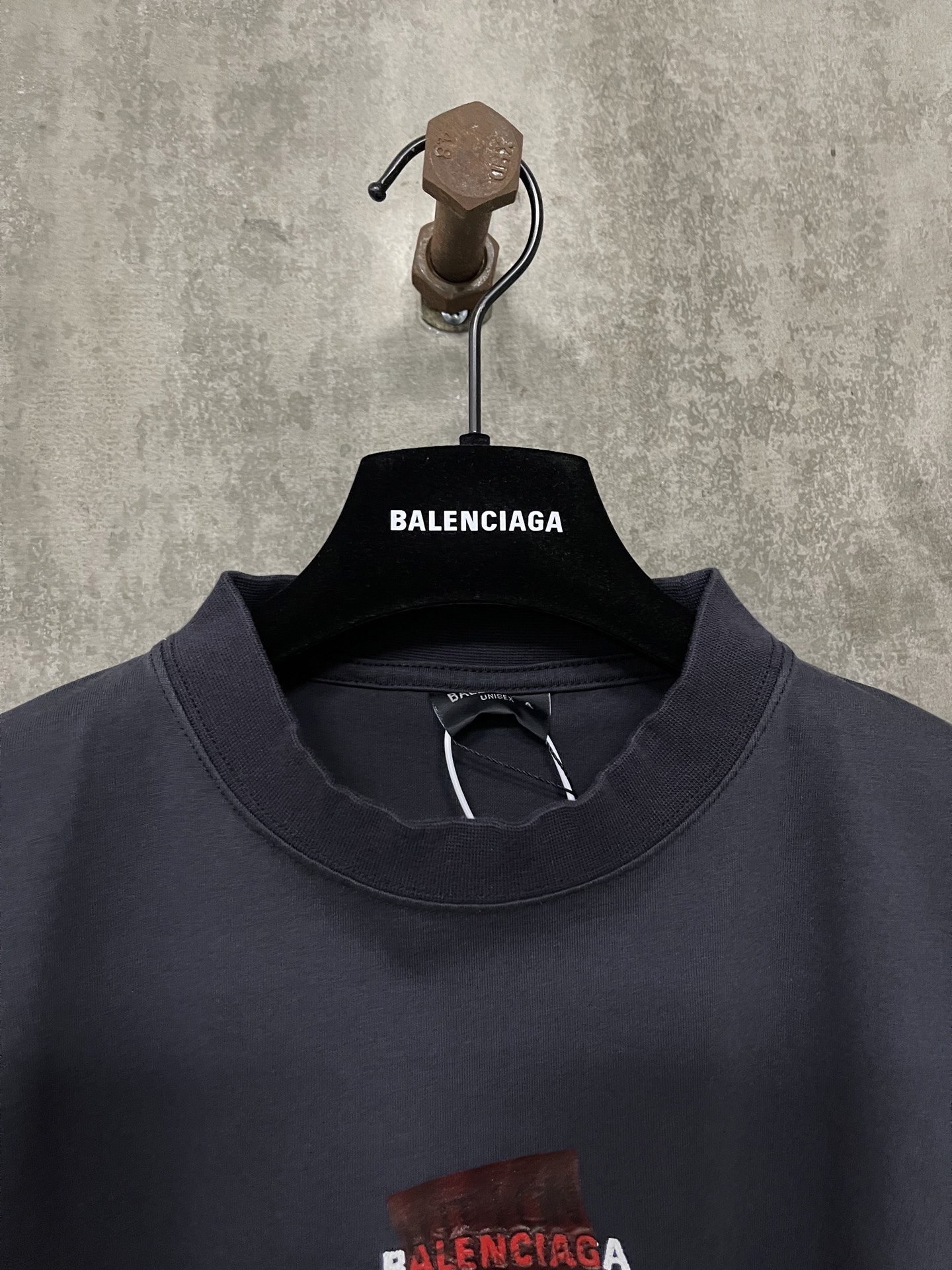 Balenciaga Balenciaga 巴黎世家 红胶带字母刺绣短袖T恤