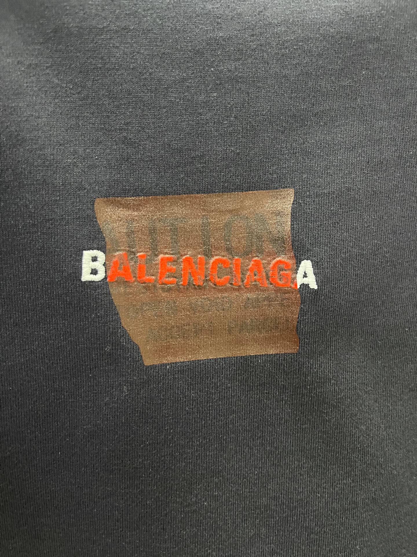Balenciaga Balenciaga 巴黎世家 红胶带字母刺绣短袖T恤